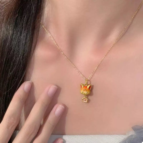 18K Gold-Plated Fox Necklace
