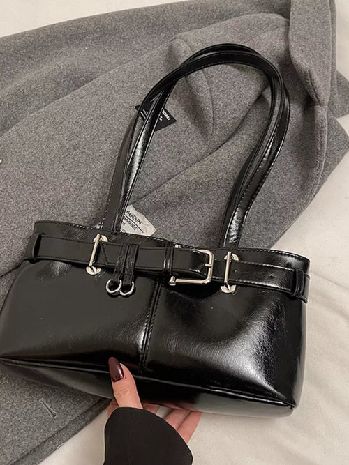 Buckle Decor Shoulder Bag