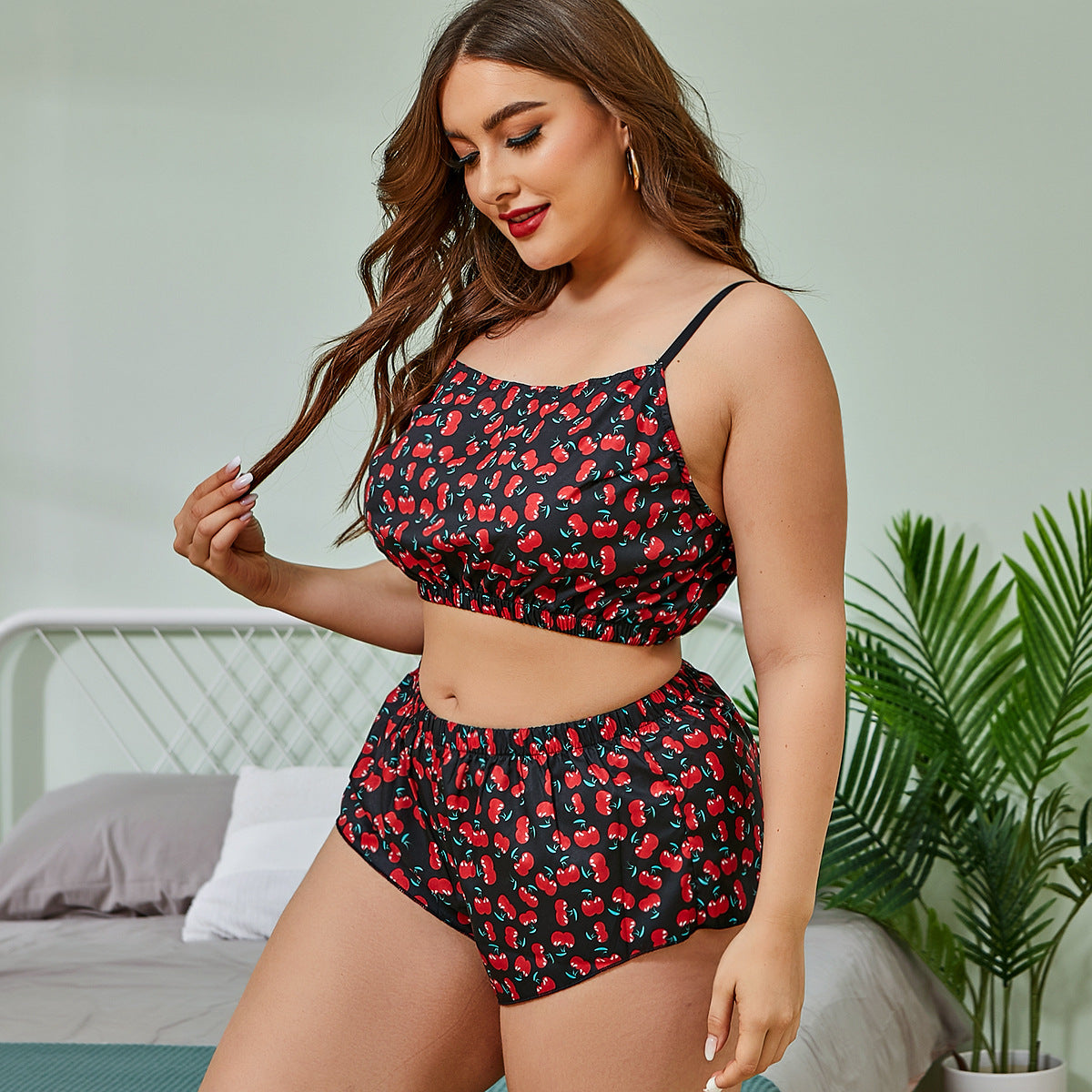 Red Cherry Lace Fashionable Lingerie