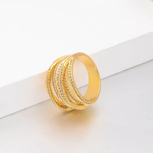 18K Gold-Plated Multi-Row Ring