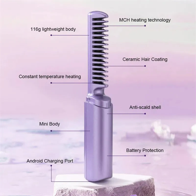 SilkGlow™ Go – Portable Cordless Styling Brush ALL CLASSY GIRLS