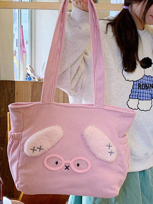 Bunny Corduroy Tote Bag