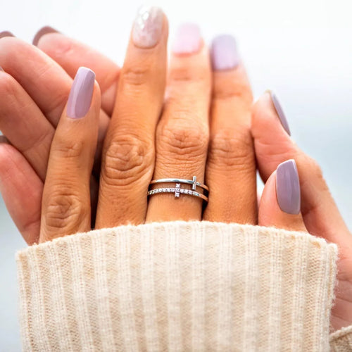 Double Band Cross Ring
