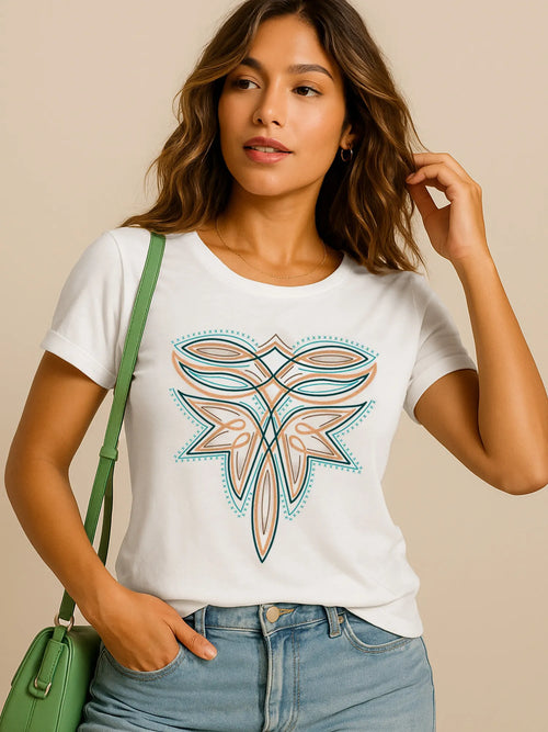 Graphic Round Neck Short Sleeve T-Shirt