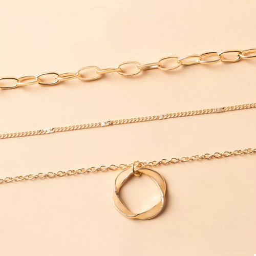 Three Layered Pendant Necklace