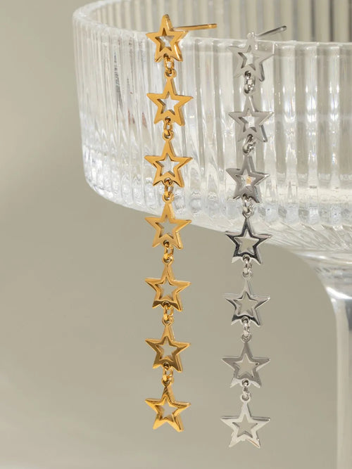 Stainless Steel Cutout Star Earrings
