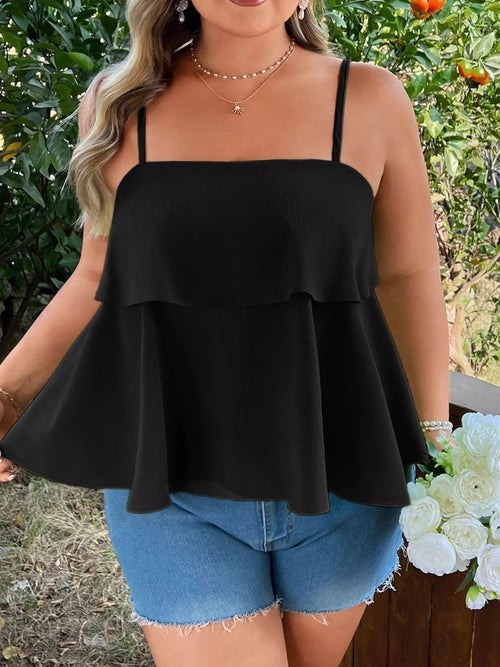 Plus Size Ruffle Hem Cami