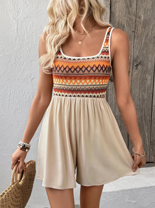 Wide Strap Casual Romper