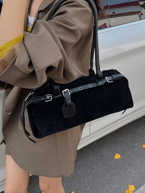 Buckle Decor Shoulder Bag