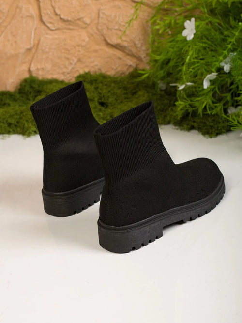 Knit Ankle Boots with Sock-Like Comfort