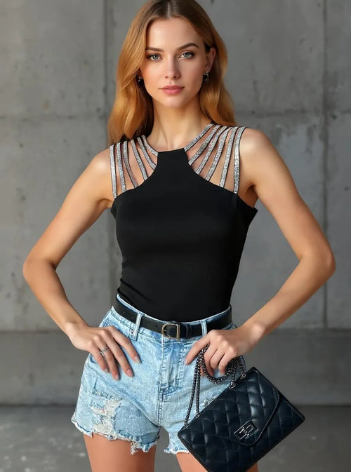 Cutout Sleeveless Tank Top
