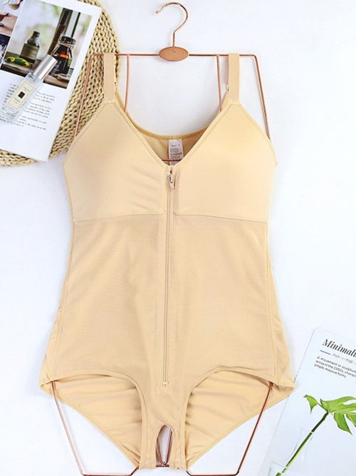 Full Size Zip Front Shaping Bodysuit Plus Size