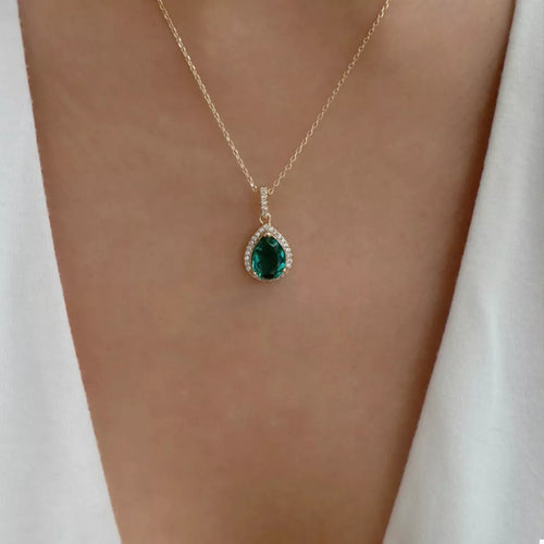 18K Gold-Plated Teardrop Pendant Necklace