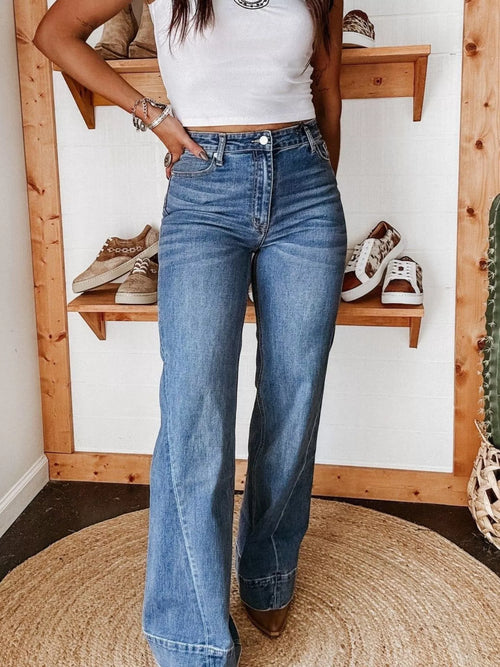 High-Waisted Wide Leg Jeans