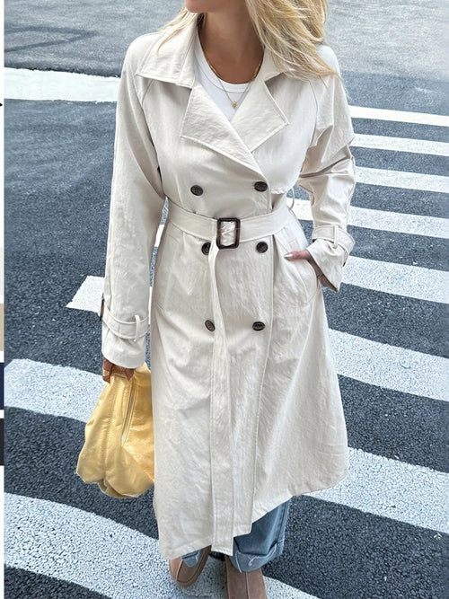Double-Breasted Belted Trench Coat
