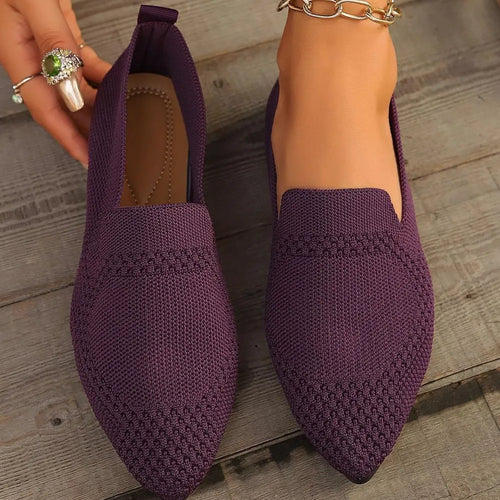 Point Toe Mesh Flats Slip-Ons