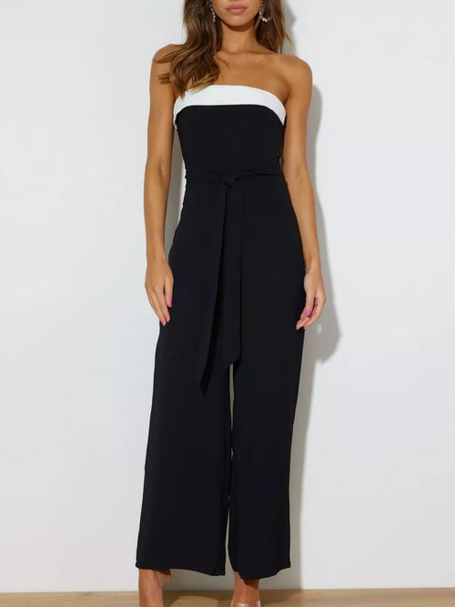 Contrast Tube Wide Leg Jumpsuit