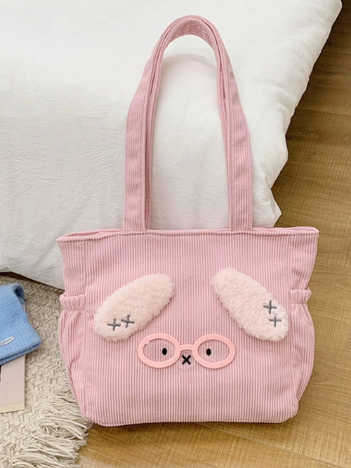 Bunny Corduroy Tote Bag