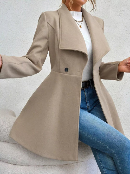 Collared Neck Double Breasted Coat