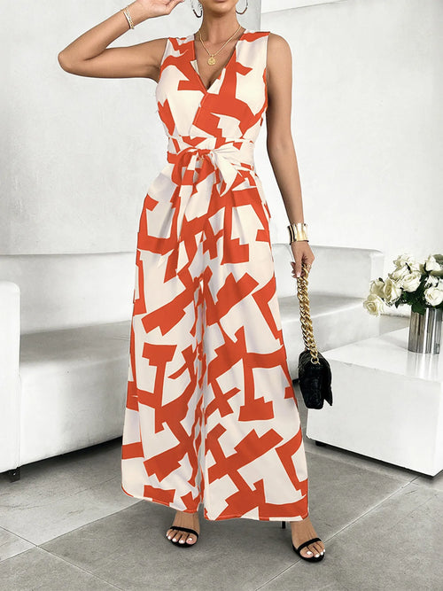 Printed Wide Leg Jumpsuit